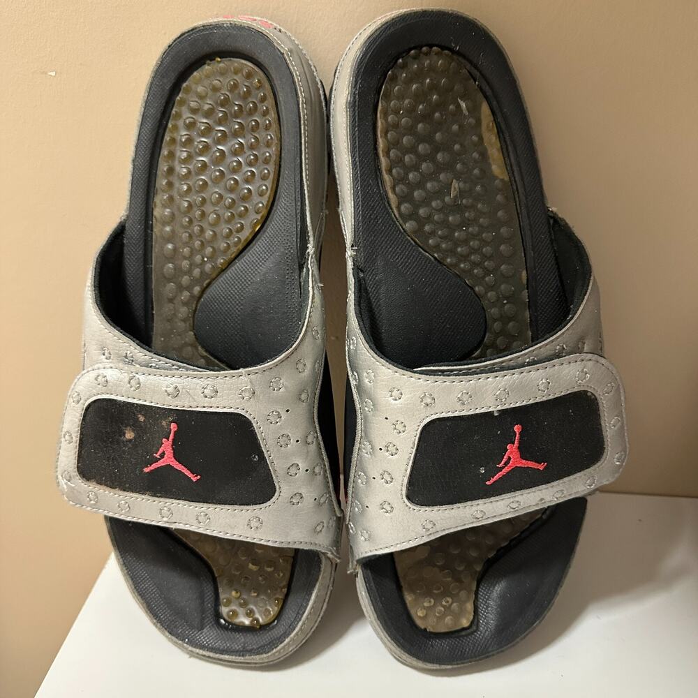 AIR JORDAN Hydro XIII 13 Retro Slides Silver Sandals - Size 12, [684915-021]
